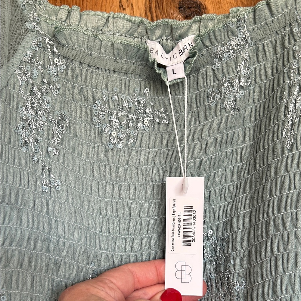 Baltic Born Sage Green Embroidered Maxi Dress - Picture 4 of 11